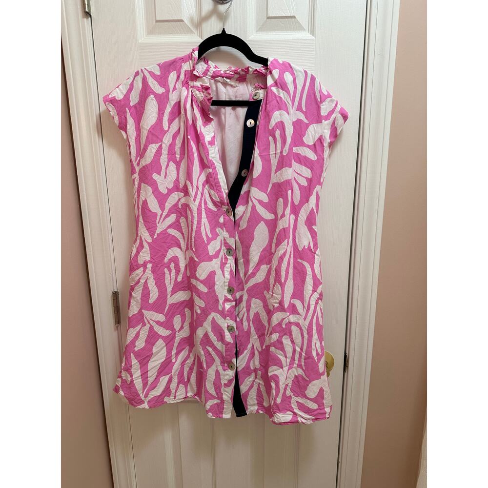 THML Tunic/Dress/Blouse Size Large in Pink and White